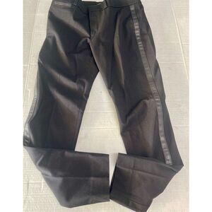 Banana Republic Women's Sloan Stretch Ankle Pants Size 6 Solid Black Side Stripe